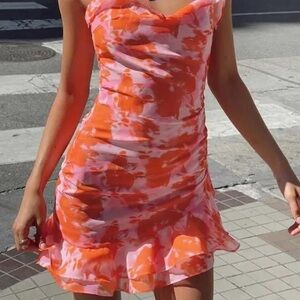 Princess Polly Orange and Pink Mini Dress